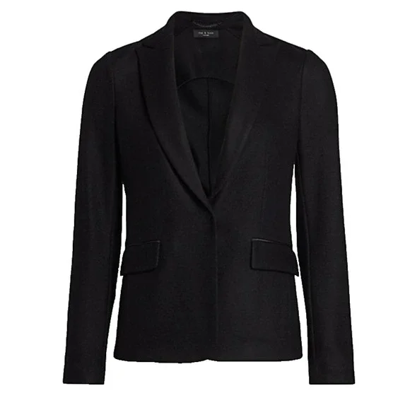 rag & bone Lexington Wool Blazer black jacket women size 0 Made In USA A003012